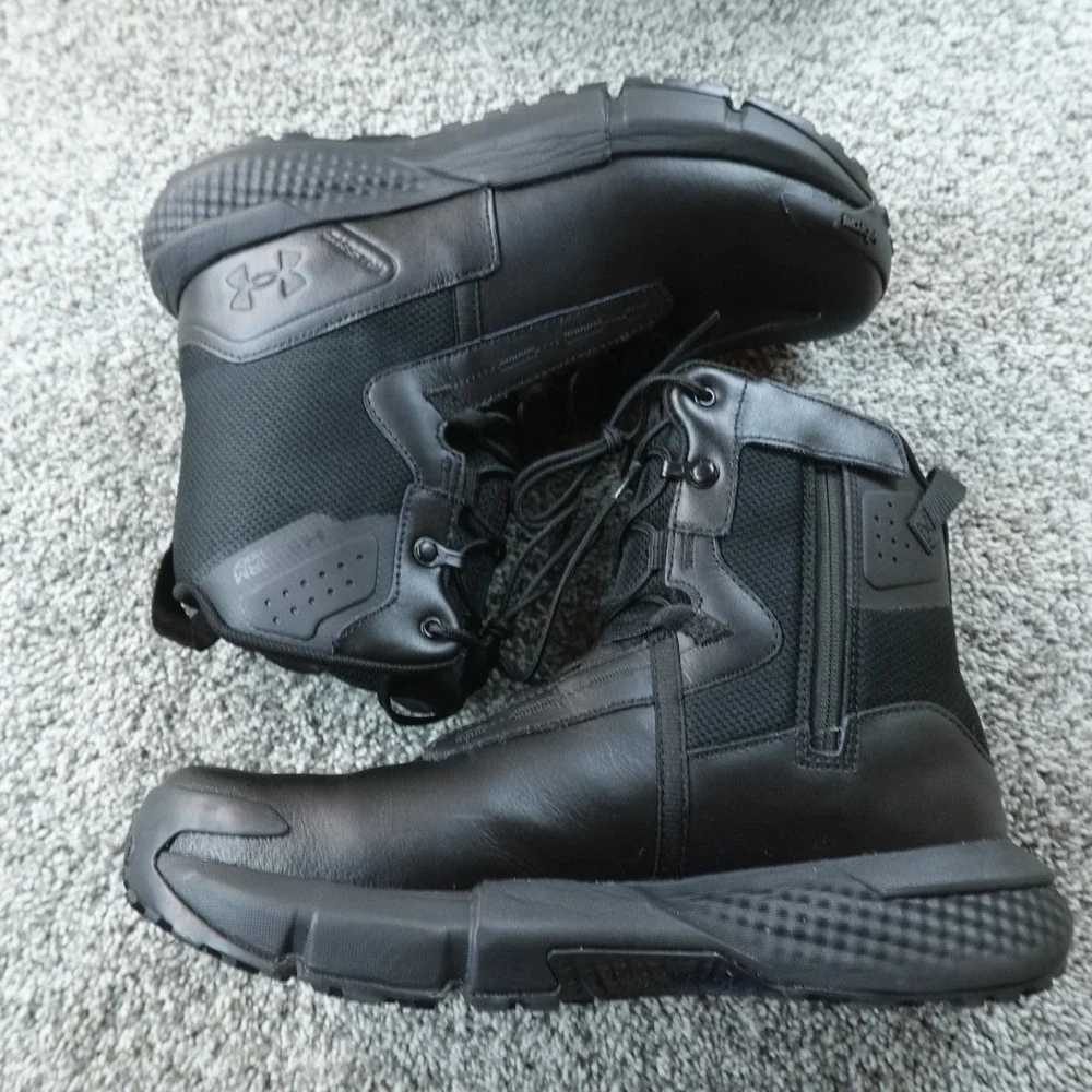 Under Armour Boots Mens 10.5 Black UA Valsetz Zip Waterproof Tactical Combat